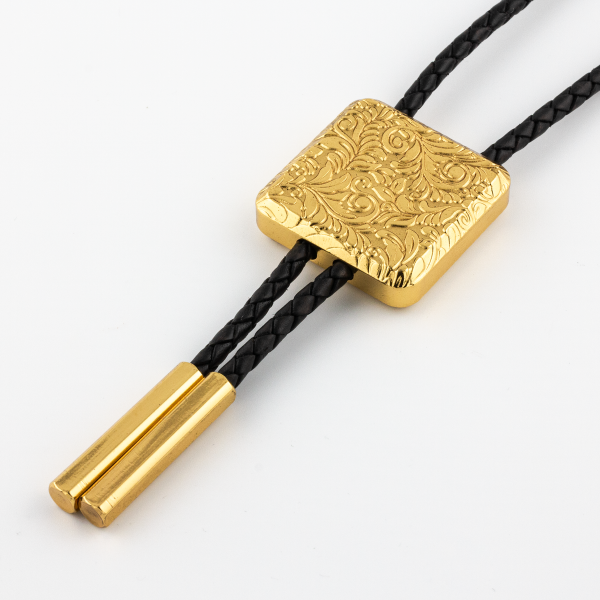 Engraved Gold Bolo Tie - Celestial Bolo with Tips