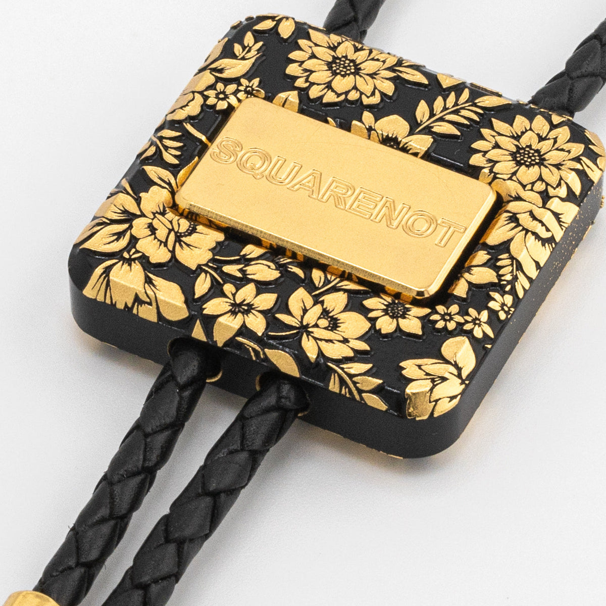 "Paradise" in Onyx Black & 24k Gold + Engraved Tips