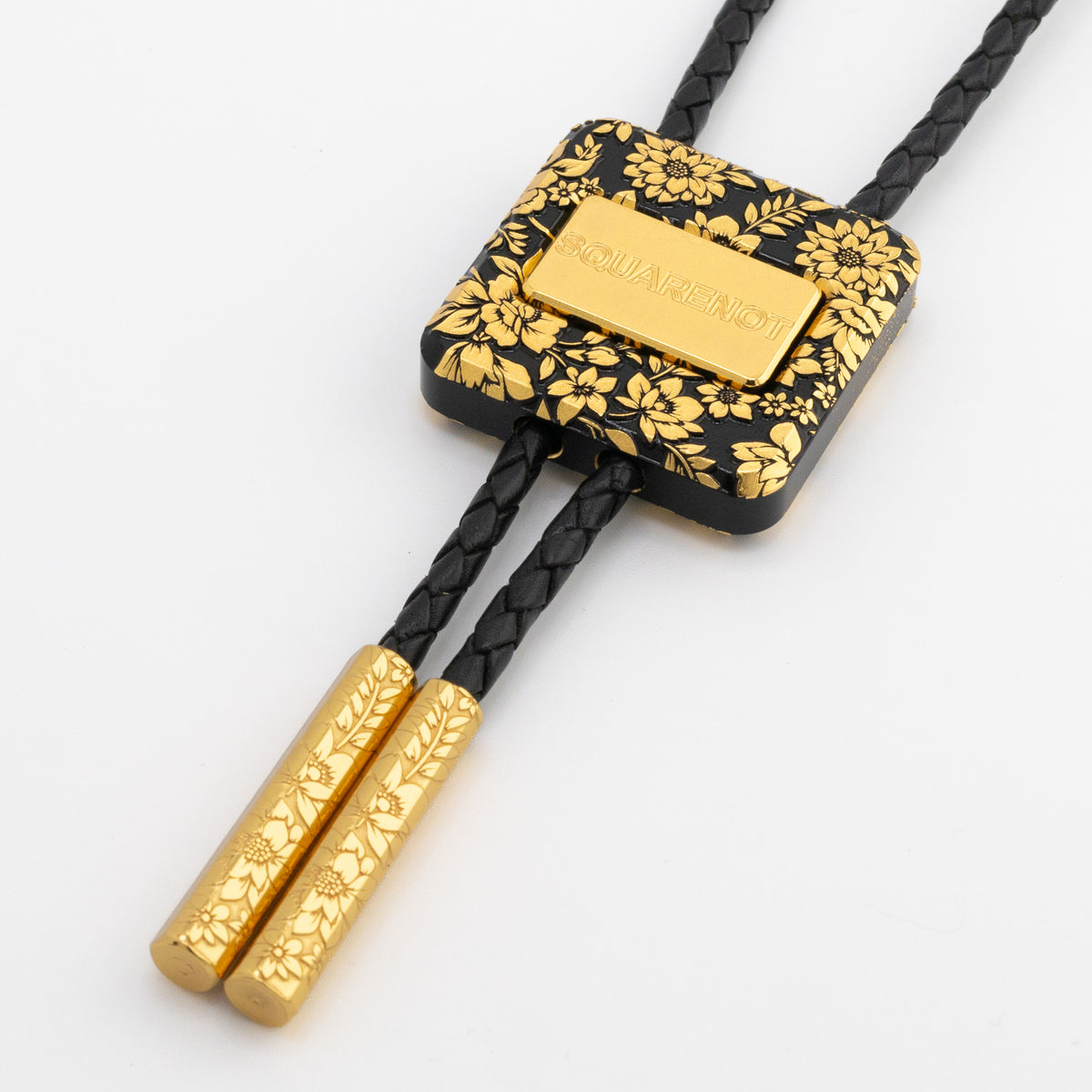 "Paradise" in Onyx Black & 24k Gold + Engraved Tips