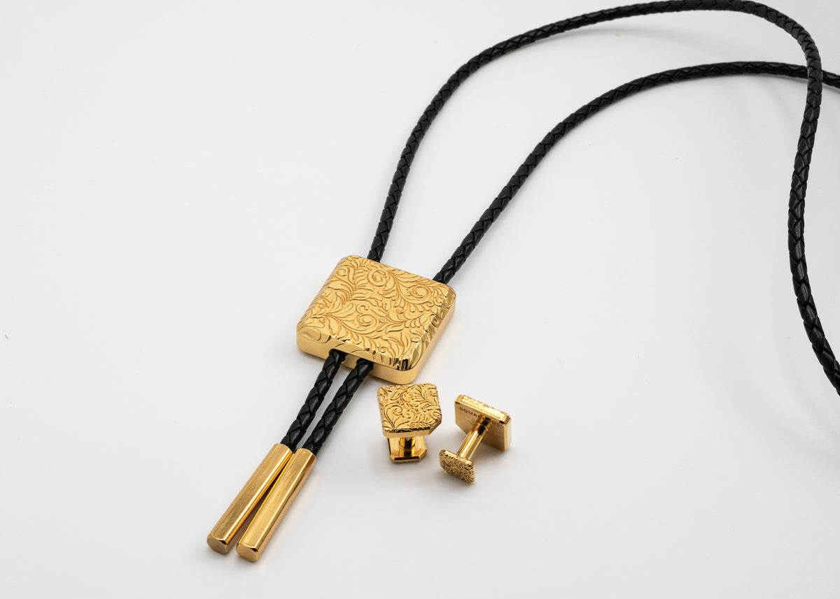 "Celestial" Bolo Cufflink Set - 24k Gold