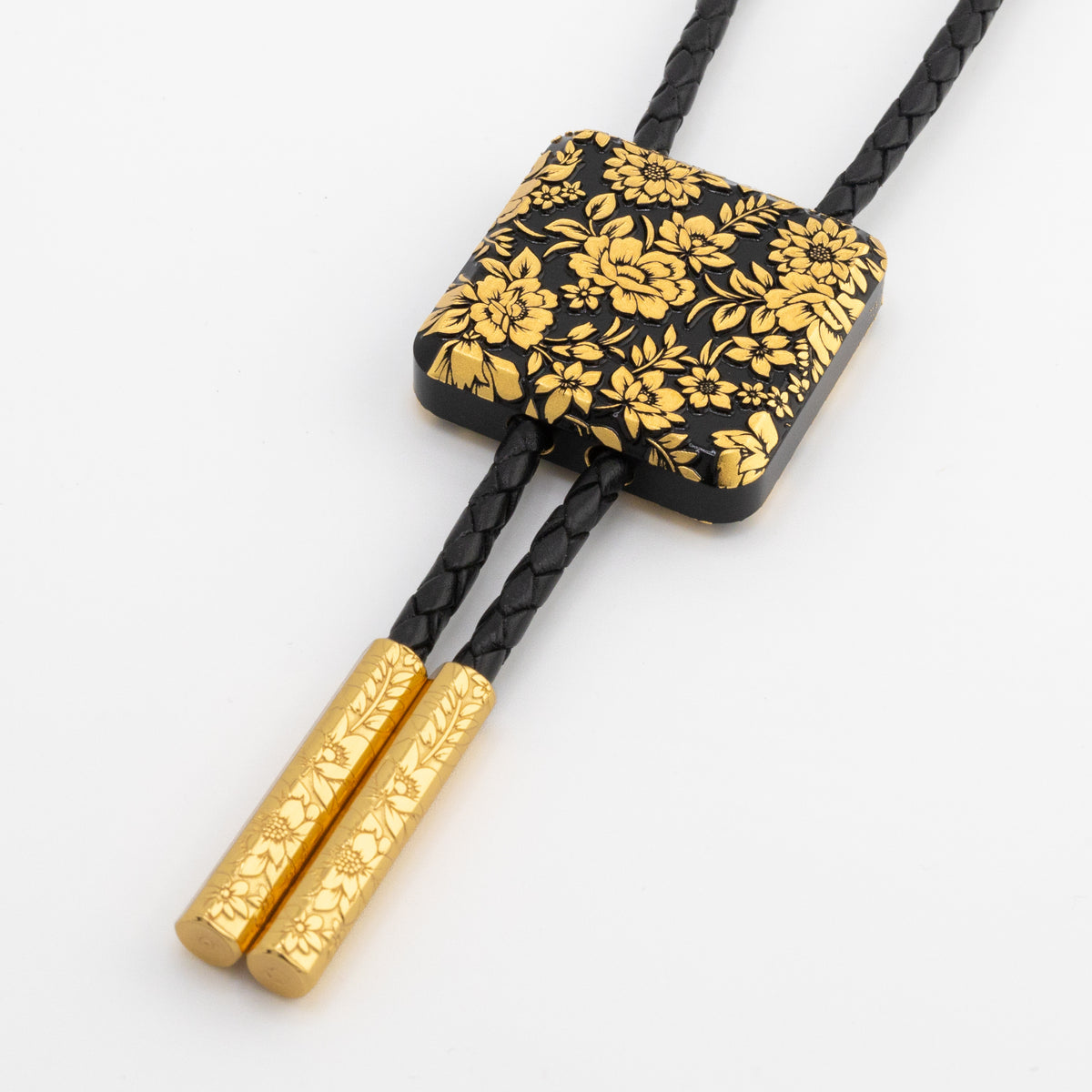 "Paradise" in Onyx Black & 24k Gold + Engraved Tips
