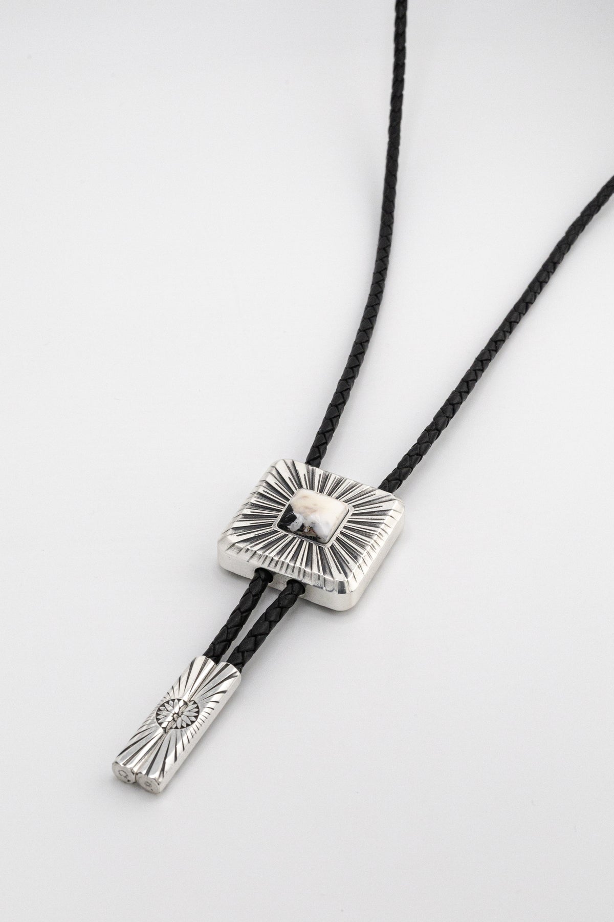 "Sunrise" Bolo - White Buffalo (Lights) in .99 Silver