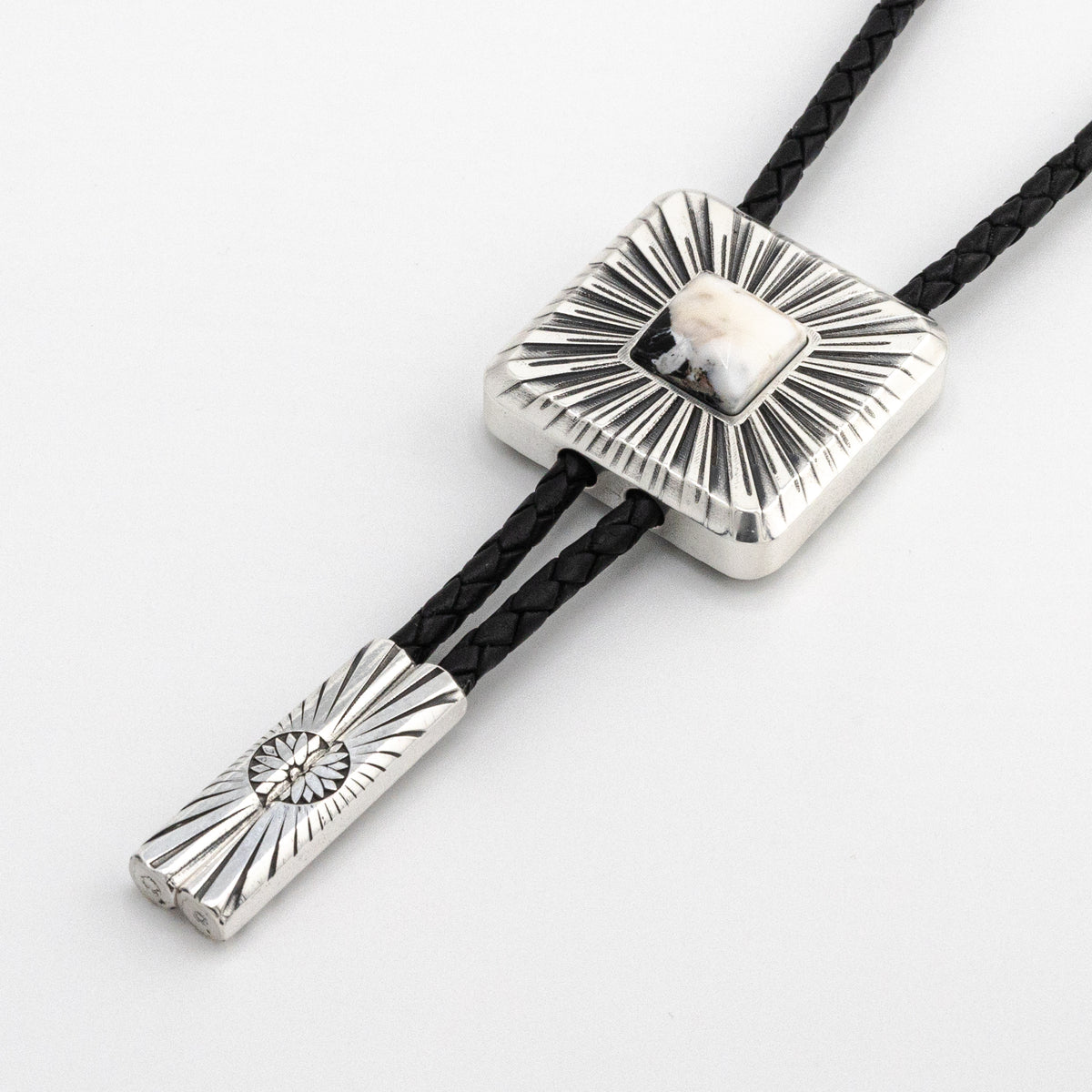 "Sunrise" Bolo - White Buffalo (Lights) in .99 Silver